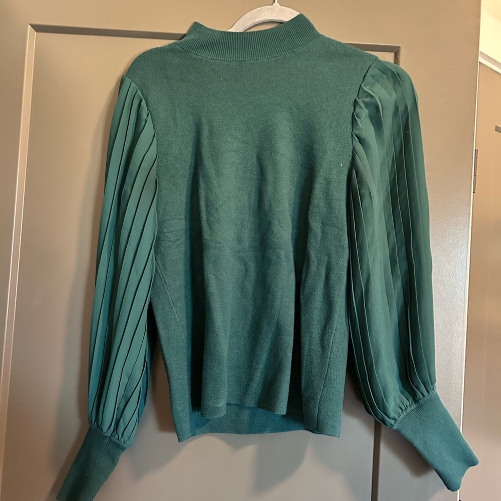 Ann Taylor Teal Blouse with Pleated Sleeves - Picture 1 of 2